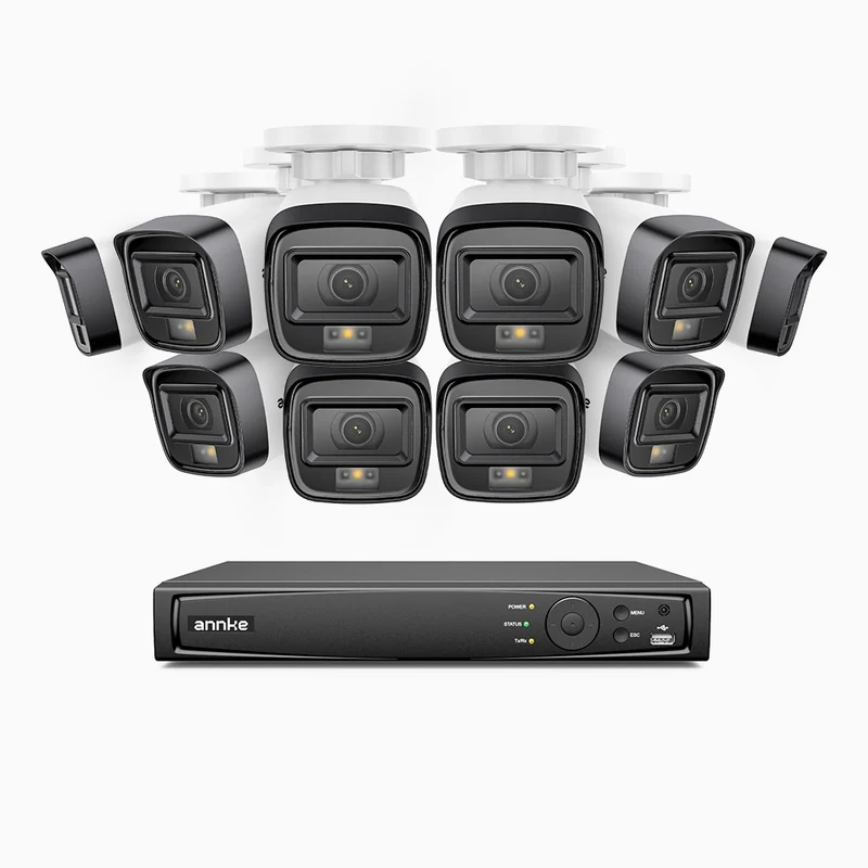 H500 - 3K Super HD 16 Channel 10 Cameras PoE Security System, Color & IR Night Vision, 3072 × 1728 @ 20fps, Smart Human & Vehicle Detection, Built-in Microphone, IP67