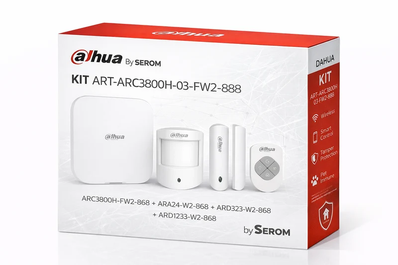 ART-ARC3800H-03-FW2-868 - Kit Allarme Wireless con WiFi, 4G Doppia SIM e Verifica Video per Casa e Ufficio - Dahua