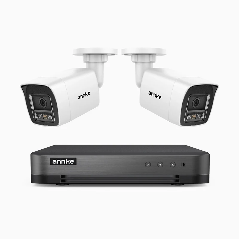 H800 - 4K 8 Channel 2 Cameras PoE Security System, Human & Vehicle Detection, Color & IR Night Vision, Built-in Mic, RTSP Supported