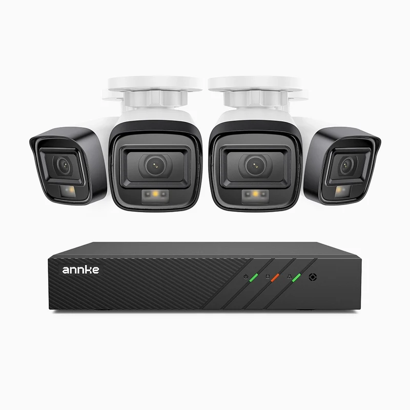 H500 - 3K Super HD 8 Channel 4 Cameras PoE Security System, Color & IR Night Vision, 3072 × 1728 @ 20fps, Smart Human & Vehicle Detection, Built-in Microphone, IP67