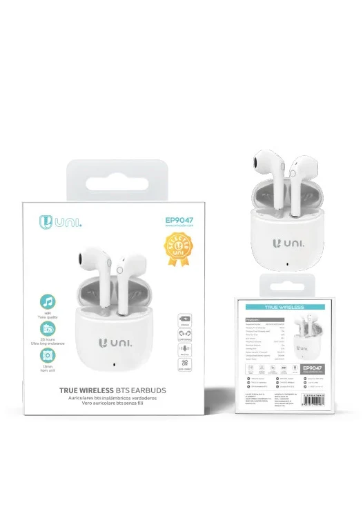 Auricolari Bluetooth Semi-In-Ear UNI-TWS – 60H Autonomia, Bluetooth 5.3 | UNICO