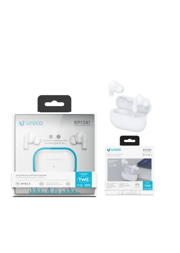 Auricolari Bluetooth TWS In-Ear con Cordino – Driver 13mm, 50H Autonomia | UNICO