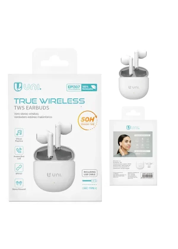 Auricolari Bluetooth TWS Semi-In-Ear – Chip AB5656C, 50H Autonomia, Type-C | UNICO