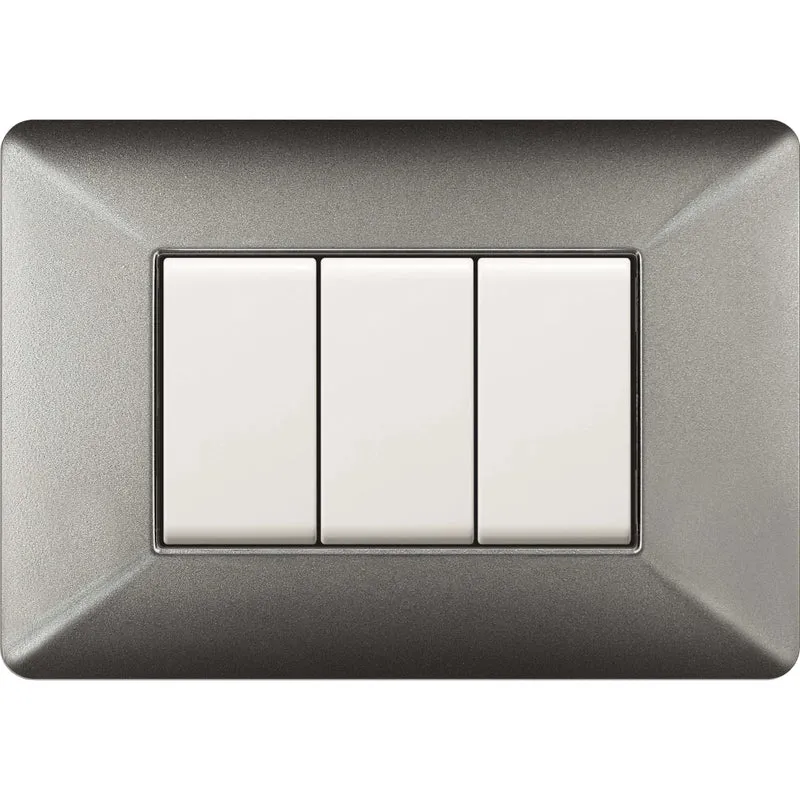 Placca Easy Matix Alluminio Notte 3P 10 Pezzi