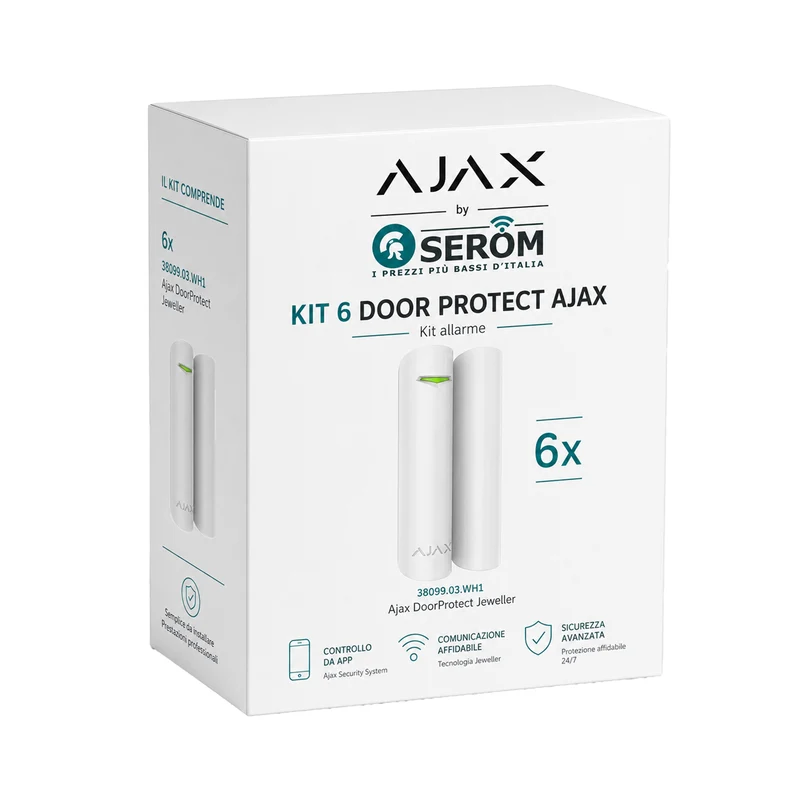 KIT 6 Door Protect AJAX Bianchi – Contatti rilevatori apertura