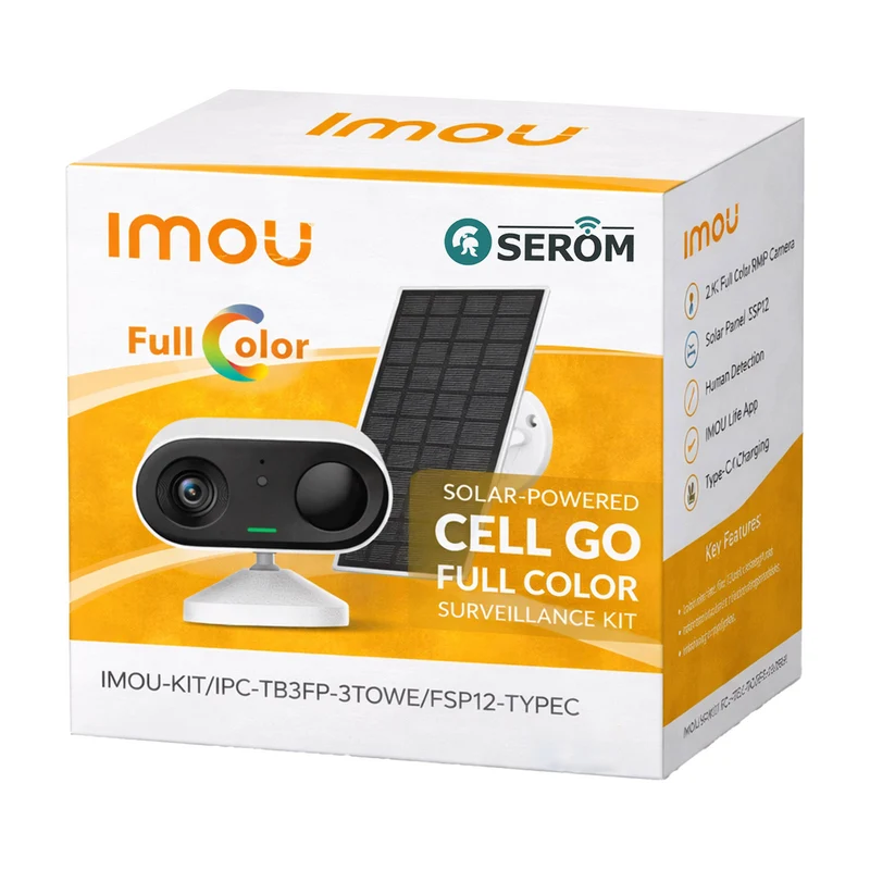 IPC-TB3FP-3T0WE/ FSP12 - TYPE C - Kit Cell Go 2K - 1x telecamera Wi-Fi 2.8mm 3MP a batteria 1x Pannello Solare -Imou