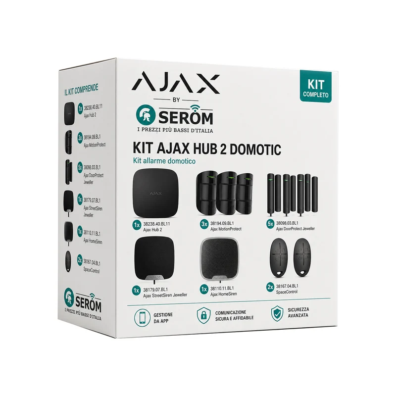 Kit AJAX_HUB_2_B_FULL - Ajax Kit con Hub 2 colore Nero