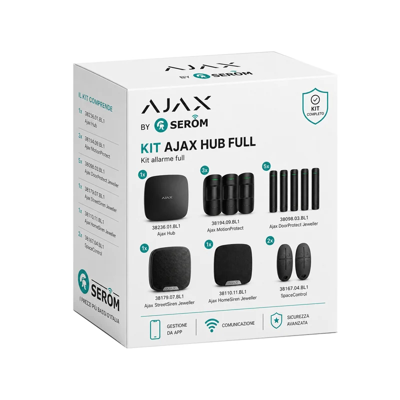 Kit AJAX_HUB_B_FULL - Ajax Kit con Hub colore Nero