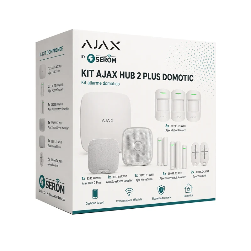 Kit AJAX_HUB_2_PLUS_W_FULL - Ajax Kit con Hub 2 Plus colore Bianco