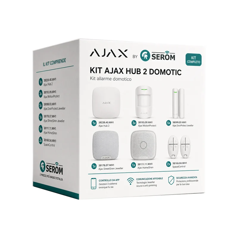 Kit AJAX_HUB_2_W_FULL - Ajax Kit con Hub 2 colore Bianco