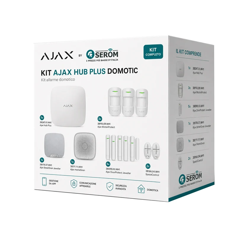 Kit AJAX_HUB_PLUS_W_FULL - Ajax Kit con Hub Plus colore Bianco