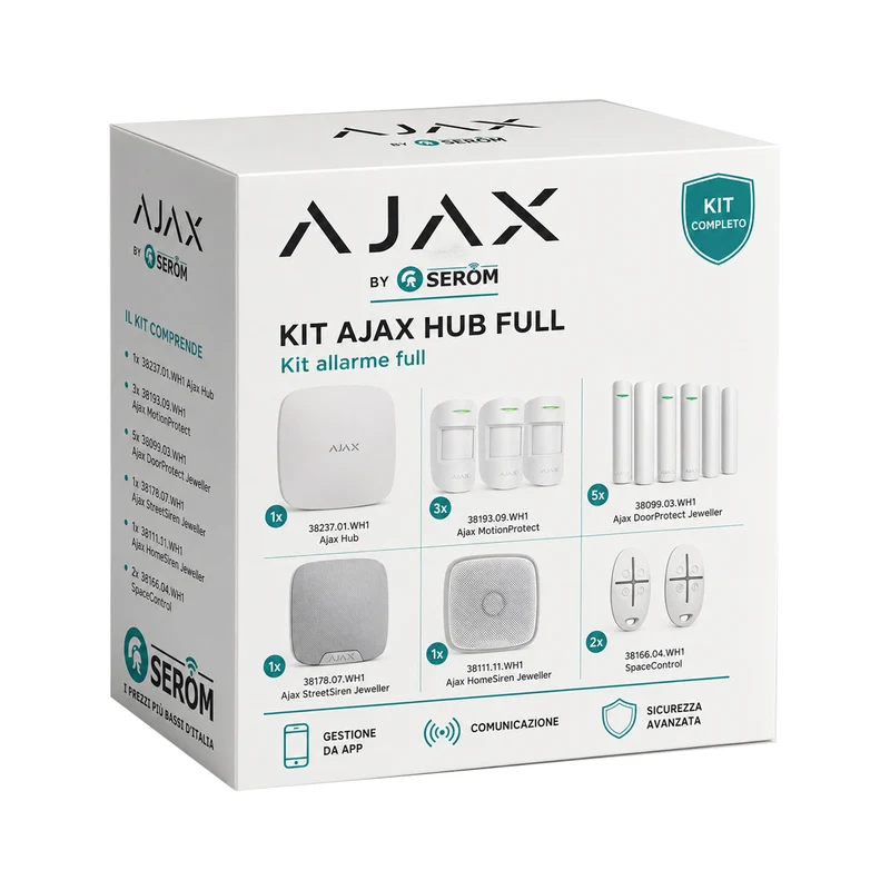 Kit AJAX_HUB_W_FULL - Ajax Kit con Hub colore Bianco