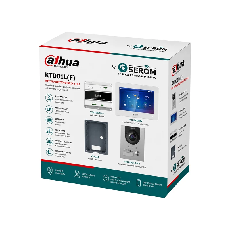 KTD01L(F) - Kit completo videocitofono da incasso - Dahua