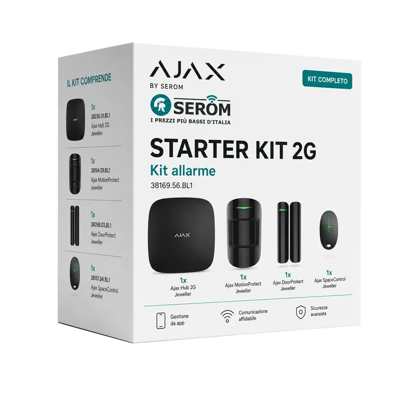 38169.56.BL1 - Ajax Starter Kit 2G di sicurezza domestica intelligente