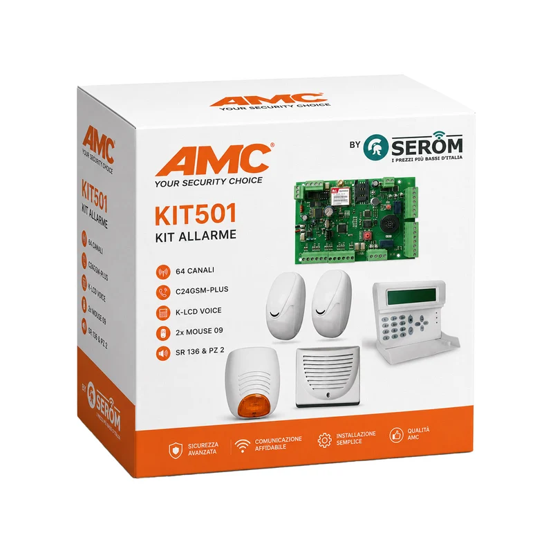 AMC KIT ALLARME CASA PROFESSIONALE CON SENSORI KIT 501 C24GSM-PLUS