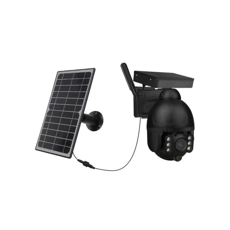 Telecamera con Pannello Solare, Esterno, Wireless, 1080P, Panoramica, Visione Notturna