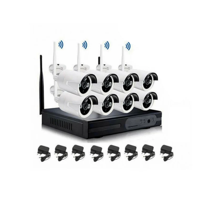Kit Videosorveglianza, 8 Camere, Wireless, Sorveglianza, AHD, Infrarossi, Full HD