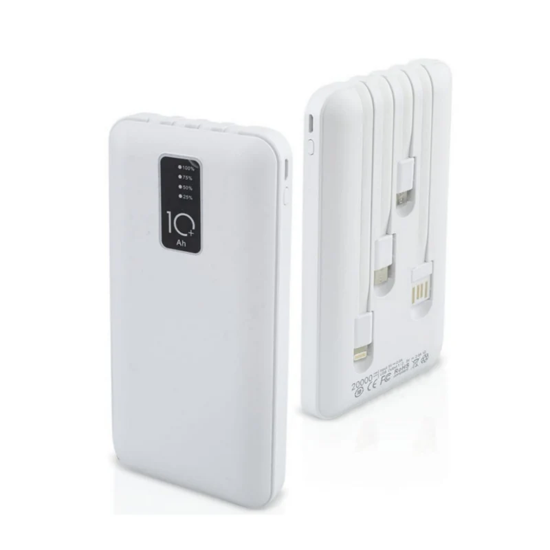 Powerbank Portatile,Caricabatterie 4 cavi di ricarica, Tascabile, Caricatore Portatile