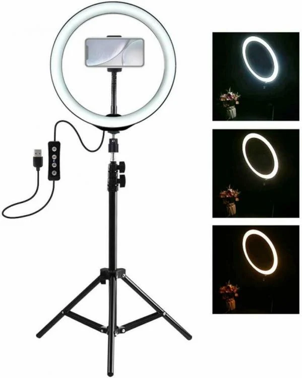 Treppiedi Anello Luminoso Video Luce Led Fotografia Cellulare Selfie Trucco 30Cm
