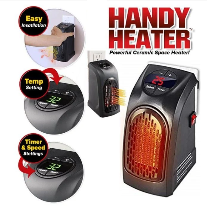 Stufa Elettrica 350W Portatile Stufetta Handy Heater Presa Elettrica Scaldino