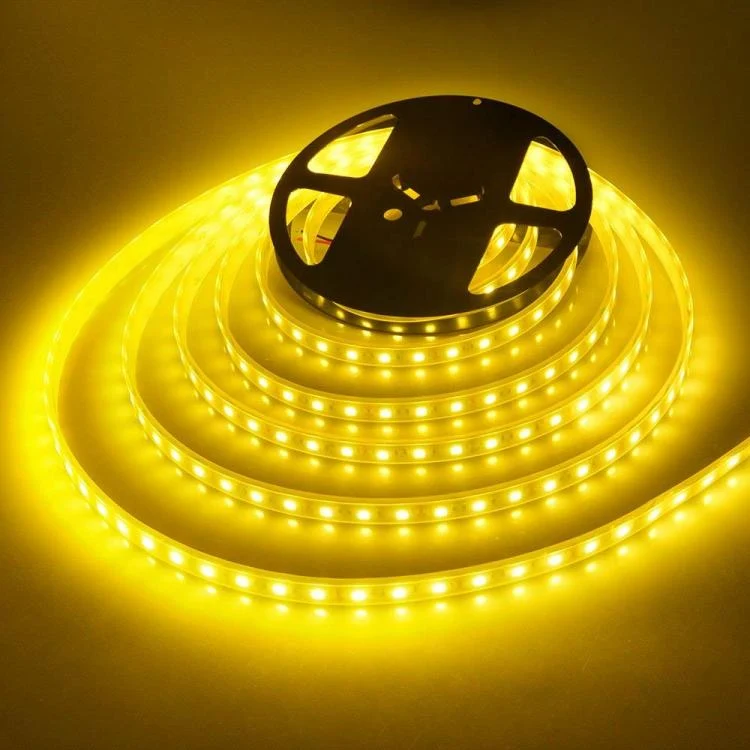 Striscia Led Smd 5050 5 Metri 12V Ip66 Adesiva Bobina Led Flessibile Giallo